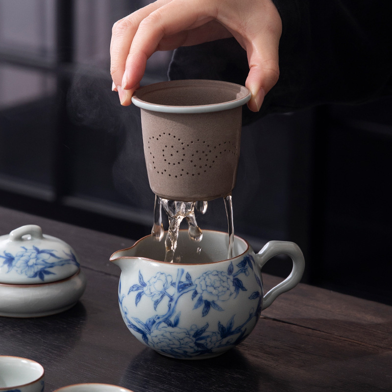 Bộ ấm trà du lịch di động tráng men Ruyao một người uống trà túi xách đi chơi cốc khách nhanh ngoài trời