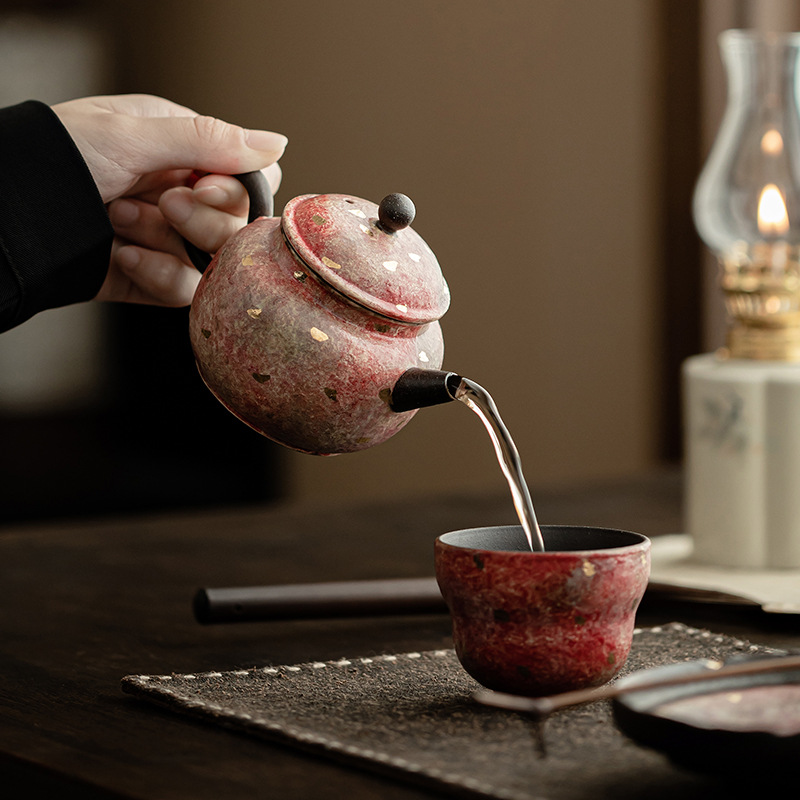 Ấm trà gốm vẽ mỏ đá cổ điển ấm trà gốm sứ thủ công cổ điển ấm trà Kung Fu Trung Quốc ấm đơn có hộp quà