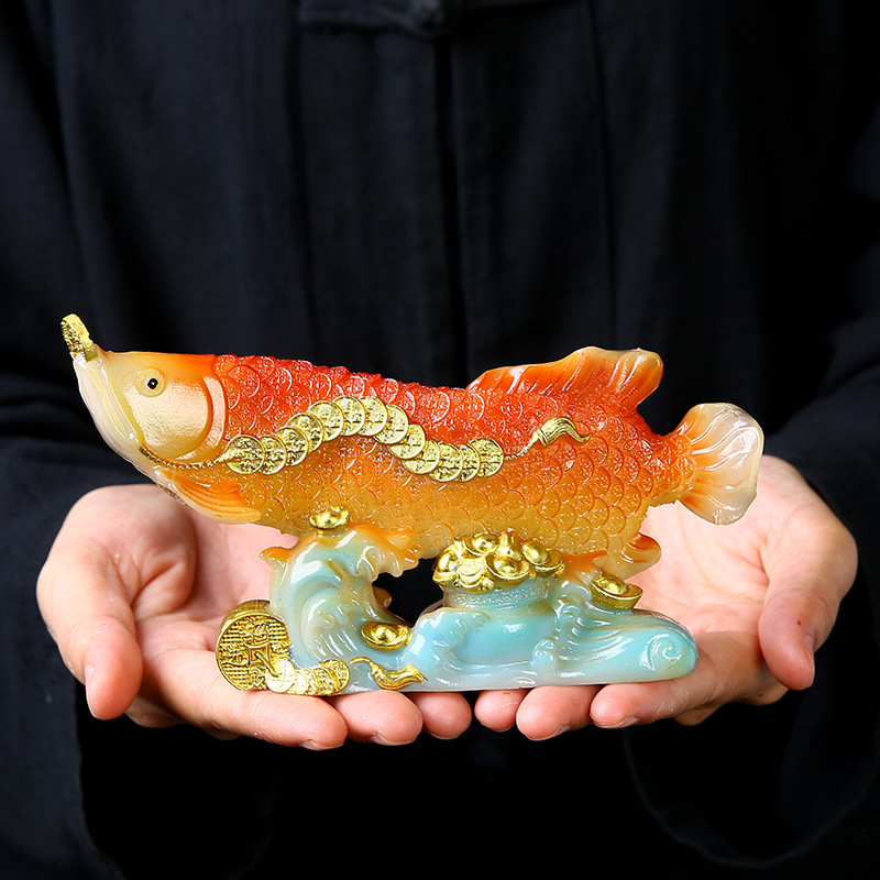 Đồ trang trí thú cưng trà cá rồng vàng đổi màu, bộ trà có thể nuôi thú cưng, bàn trà, khay trà đạo, đồ trang trí bàn trà may mắn