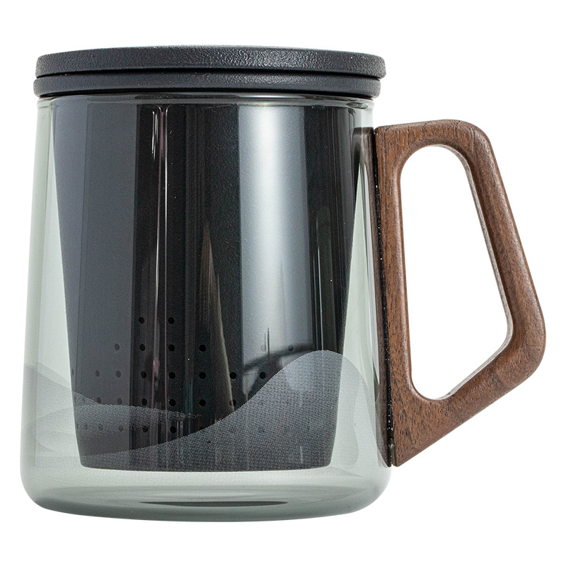 Cốc pha trà thủy tinh cốc lọc nước có nắp cốc tách trà dung tích lớn văn phòng Cốc Tách Trà Cá nhân cốc nước