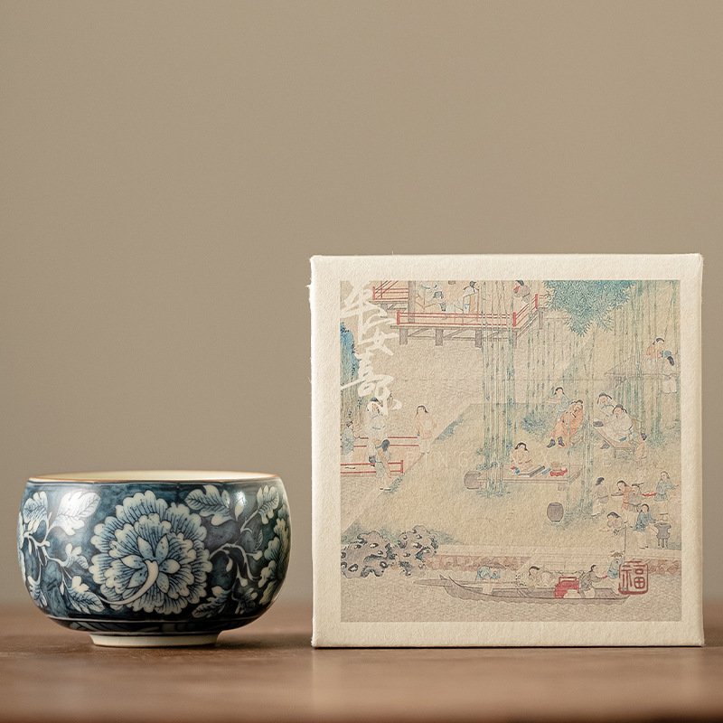 Cốc La Hán hoa trong lò Ru cổ, tách trà nhỏ có thể nâng được, cốc chủ nhân, cốc trà, Bộ trà Kung Fu gia dụng Trung Quốc