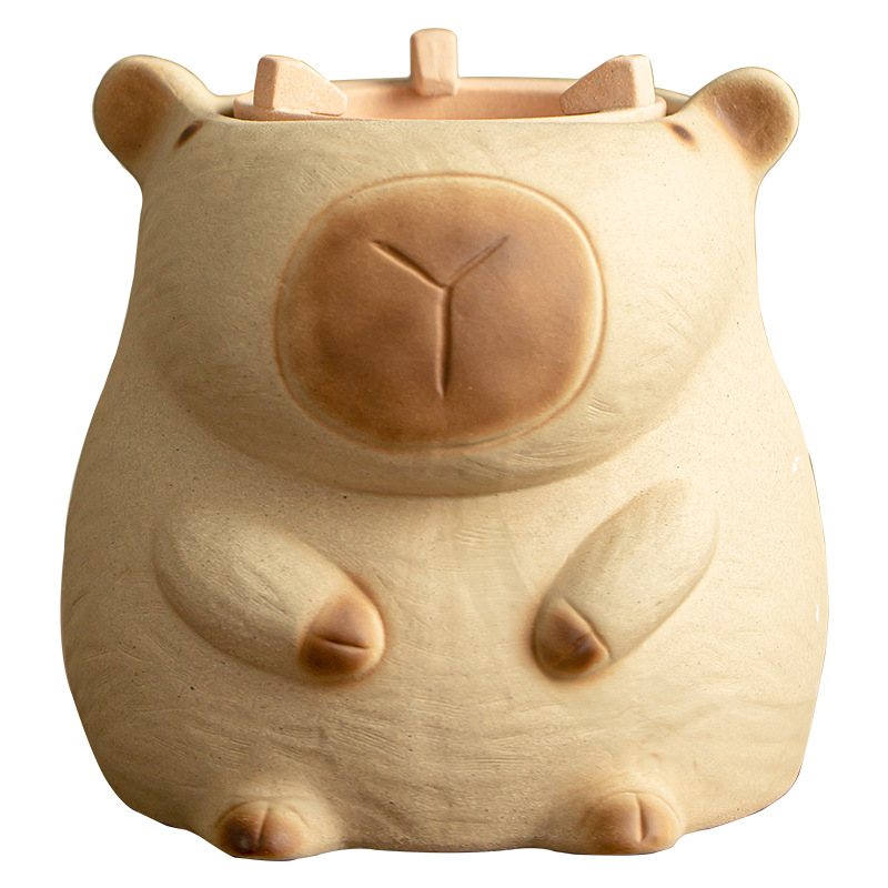 Bộ pha trà bếp than Capibara bộ ấm trà cắm trại ngoài trời gia dụng sáng tạo đáng yêu bếp nấu trà trọn bộ dụng cụ pha trà