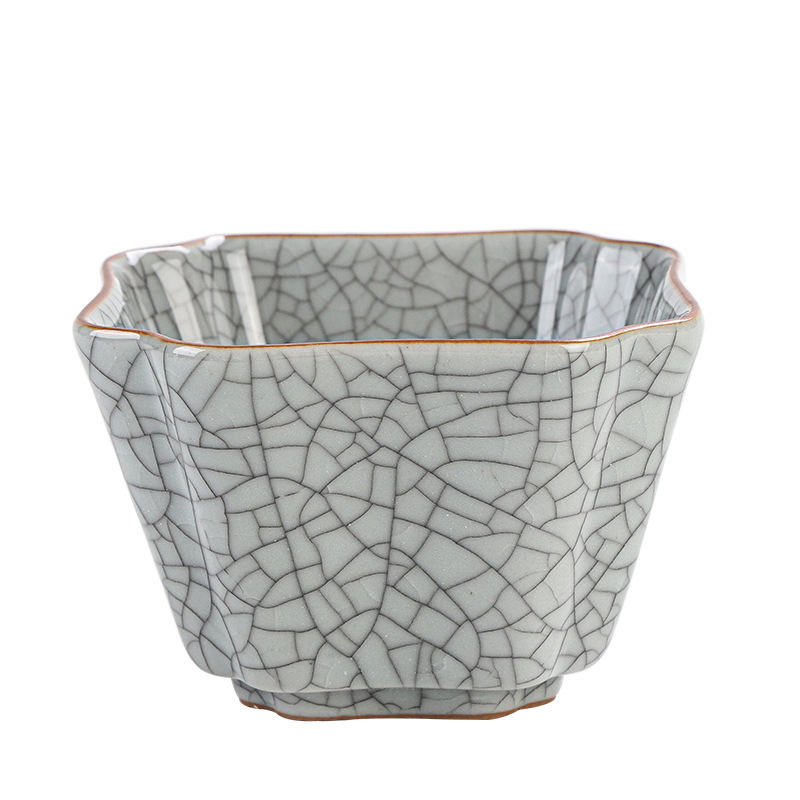 Ge Kiln Kung Fu Chén trà chính thức Lò nung lớn nứt băng có thể nâng cốc chủ nhân cá nhân bằng men ngọc mở cốc trà