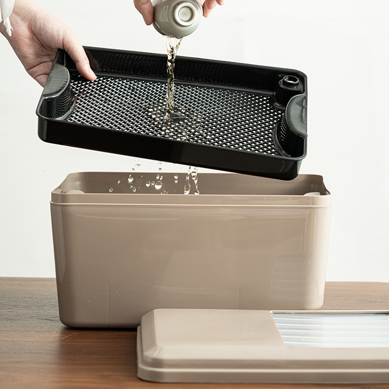 Thùng đựng bã trà kiểu Nhật Thùng đựng Trà Tách nước trà Cỡ Nhỏ gia dụng Thùng xả phụ kiện trà đạo Kung Fu