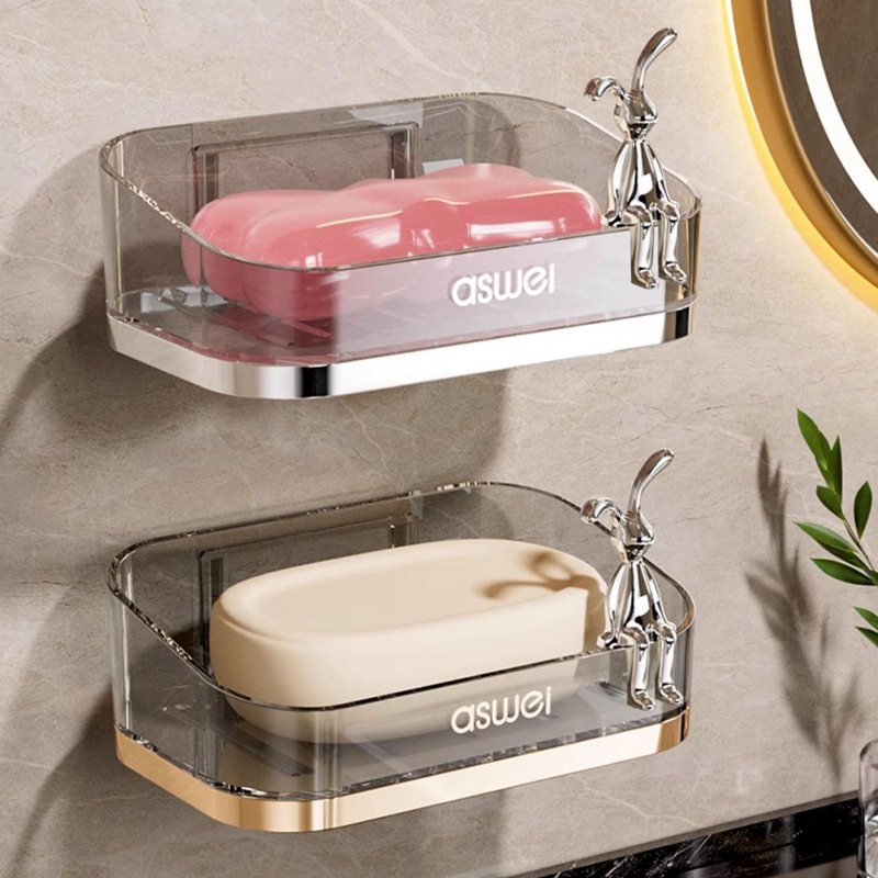 Gia công và tùy chỉnh giá treo tường xà phòng thoát nước không cần đục lỗ, đa năng, dùng để đựng xà phòng nhà tắm, nhà vệ sinh