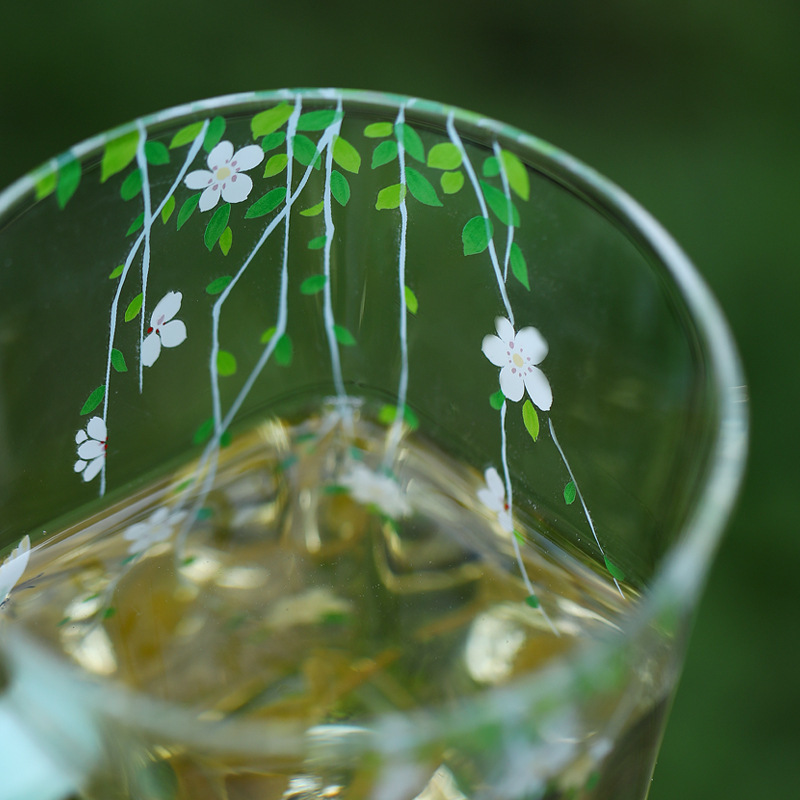 Cốc pha trà văn phòng cốc nước cốc trà xanh Huachao cốc thủy tinh chịu nhiệt borosilicat cao cốc văn phòng cốc chuyên dụng cá nhân tại nhà