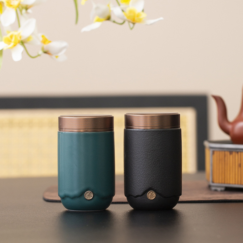 Bình đựng trà văn hóa và sáng tạo Tử Cấm Thành, bình đựng trà cỡ nhỏ bằng gốm sứ gia dụng, đồ trang trí cao cấp sáng tạo, bình kín cầm tay