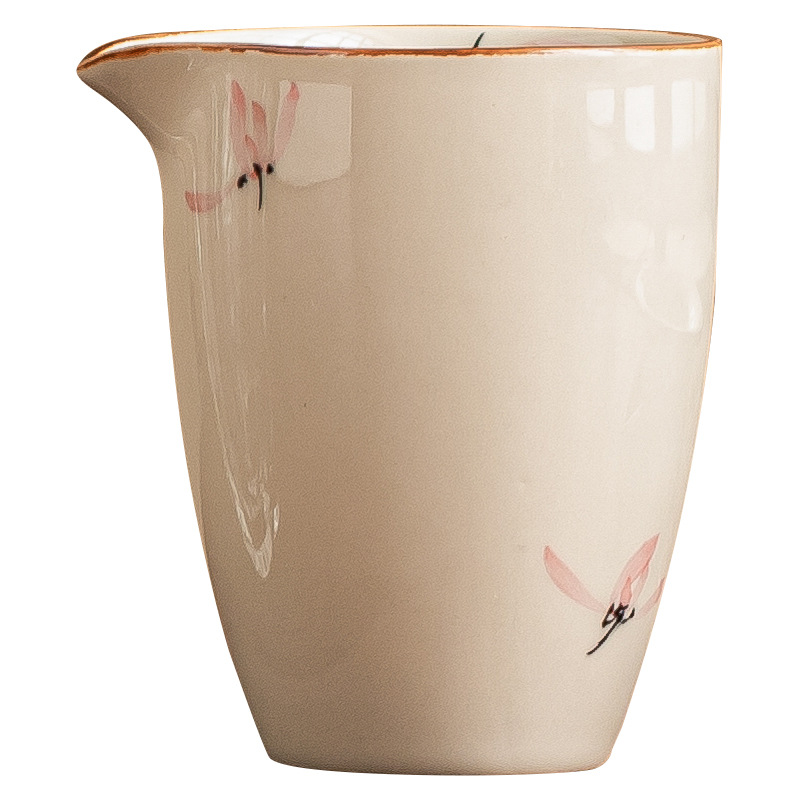 Nhà máy vẽ tay hoa lan màu hồng cốc gốm cốc công cộng cốc đồng phục cao cấp phụ kiện trà bộ trà phân chia trà