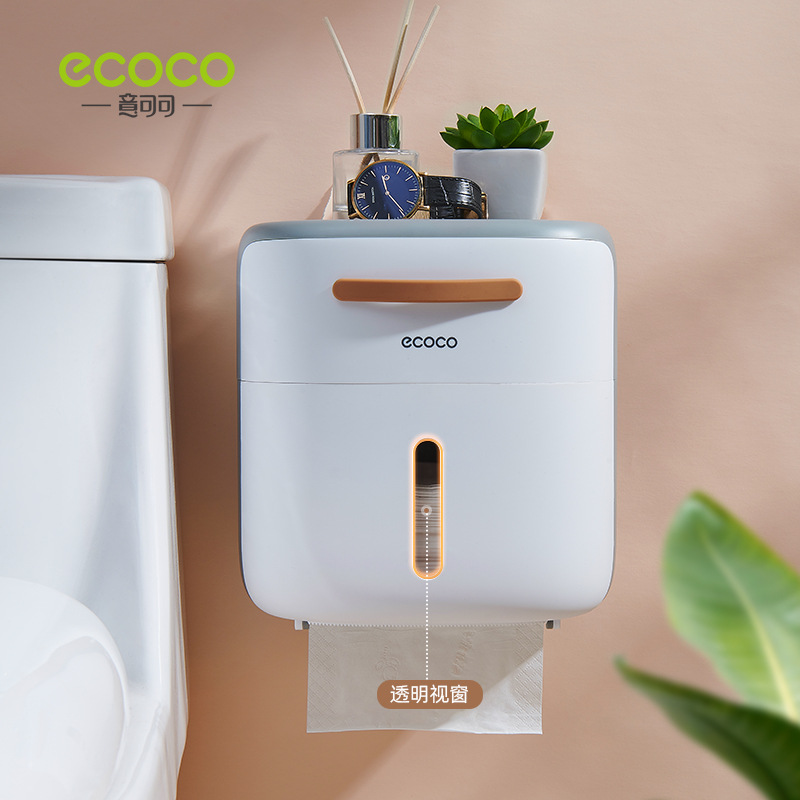 Hộp đựng khăn giấy nhà vệ sinh không đục lỗ chống thấm nước nhà vệ sinh cuộn giấy treo tường giá treo khăn giấy phòng tắm sáng tạo