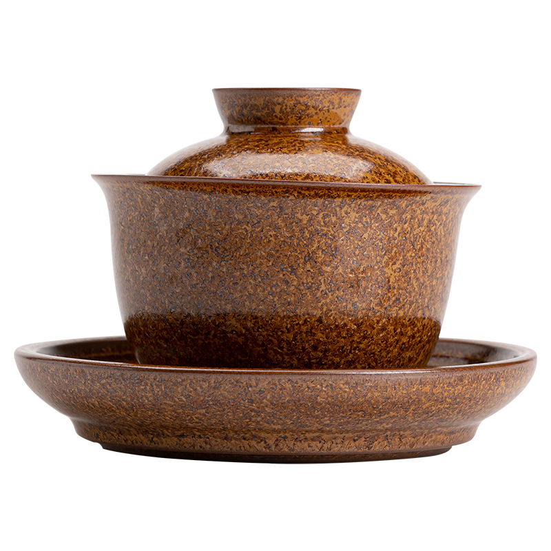 Bát trà Gốm Sứ Cổ Điển Thủ Công Kiểu Nhật, cốc trà, bát có nắp tam tài gia dụng, dụng cụ pha trà Kung Fu