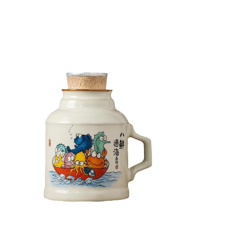 Cốc pha trà ấm nhỏ trong lò Ruyao tám tươi vượt biển, cốc pha trà hầm sáng tạo cá nhân, cốc pha trà gia dụng