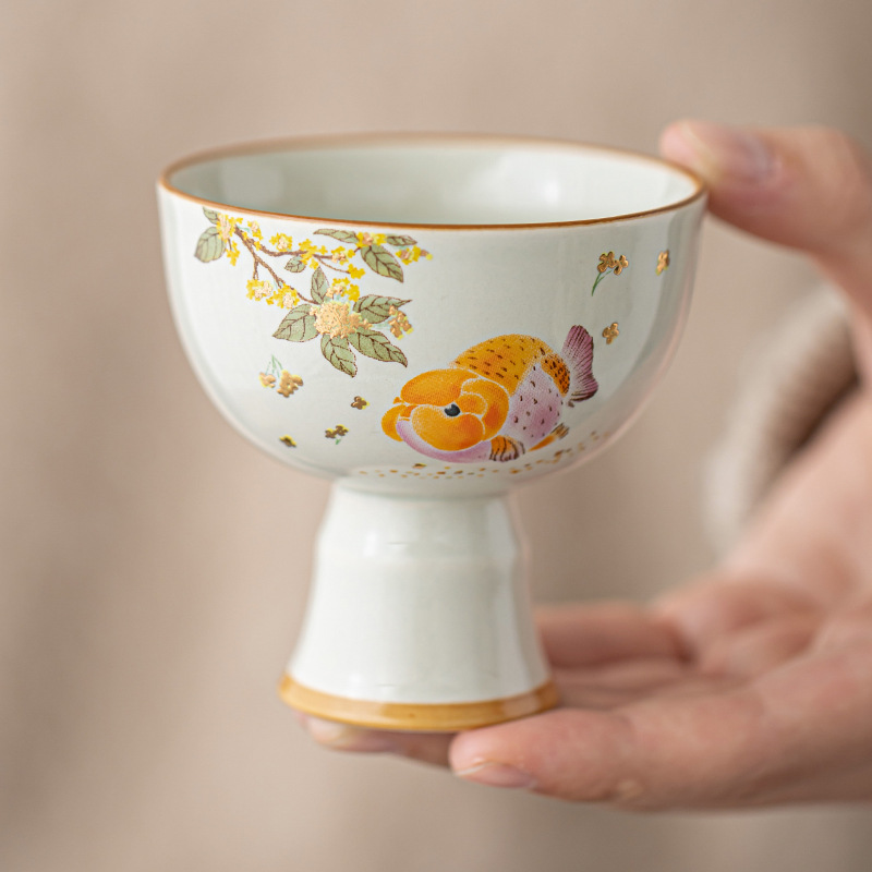 Cốc chủ nhân cổ màu xám thực vật, cốc cao cá vàng osmanthus, bộ trà gia dụng, cốc trà Kung Fu, cốc trà, cốc trà, cốc trà, chống bỏng