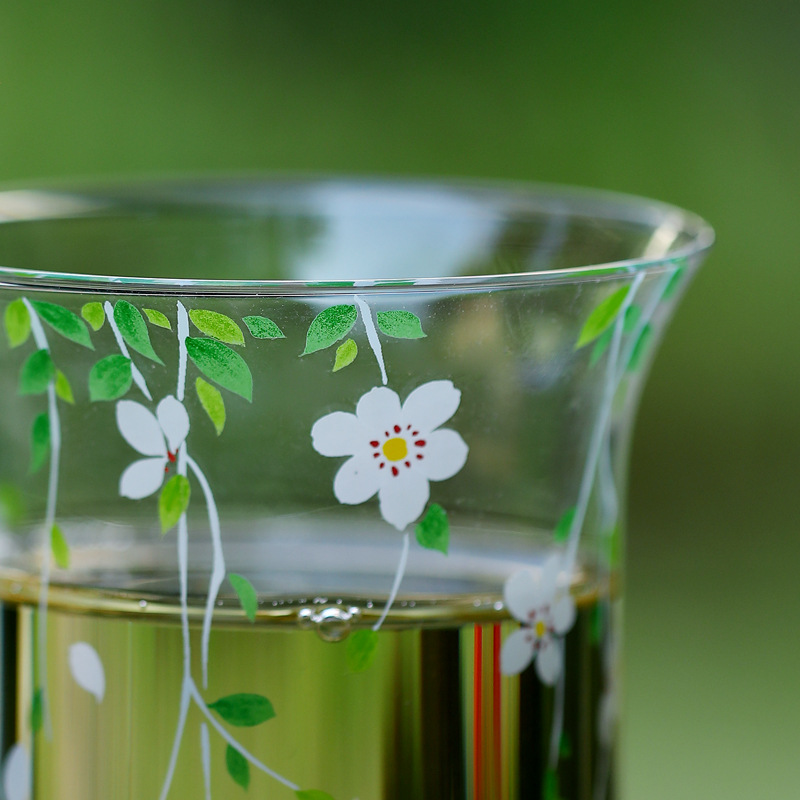 Lễ Hội Hoa Chịu Nhiệt Thủy Tinh Trong Suốt Cốc Trà Xanh Nếm Cốc Cao Borosilicate Kung Fu Bộ Trà Trà Chủ Cốc