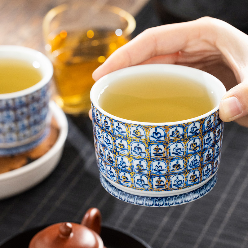 Cốc sứ tráng men cốc Ngàn Phật Rongtian cốc trà cốc chủ cao cấp chuyên dụng cá nhân cốc trà cốc trà bộ trà Kung Fu