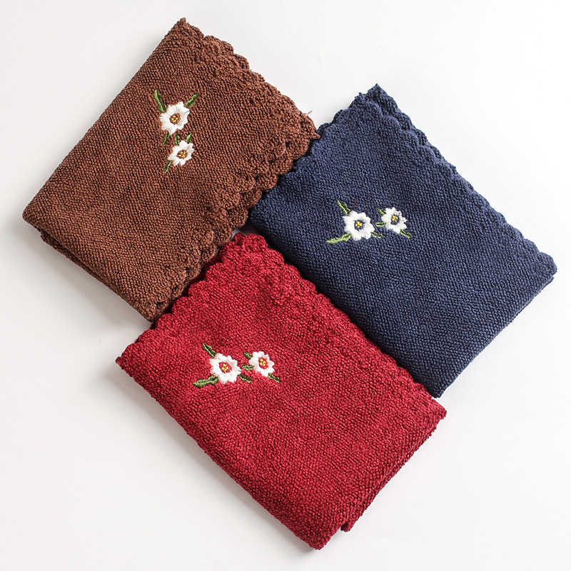 Khăn trà cotton và lanh Khăn trải bàn NGHỆ THUẬT THÊU cờ bàn trà nhỏ kiểu Nhật đệm vải dày thấm nước khăn trà gấm polyester mềm mại