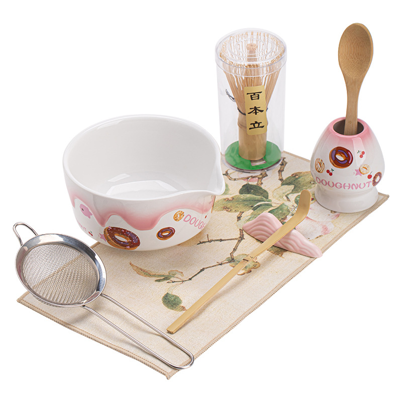 Phô Mai Matcha 8 Bộ Sáng Tạo Nhật Bản Gốm Sứ Trà Hoàn Chỉnh Bộ Dụng Cụ Trà Trà Bát Trà Đánh Phụ Kiện