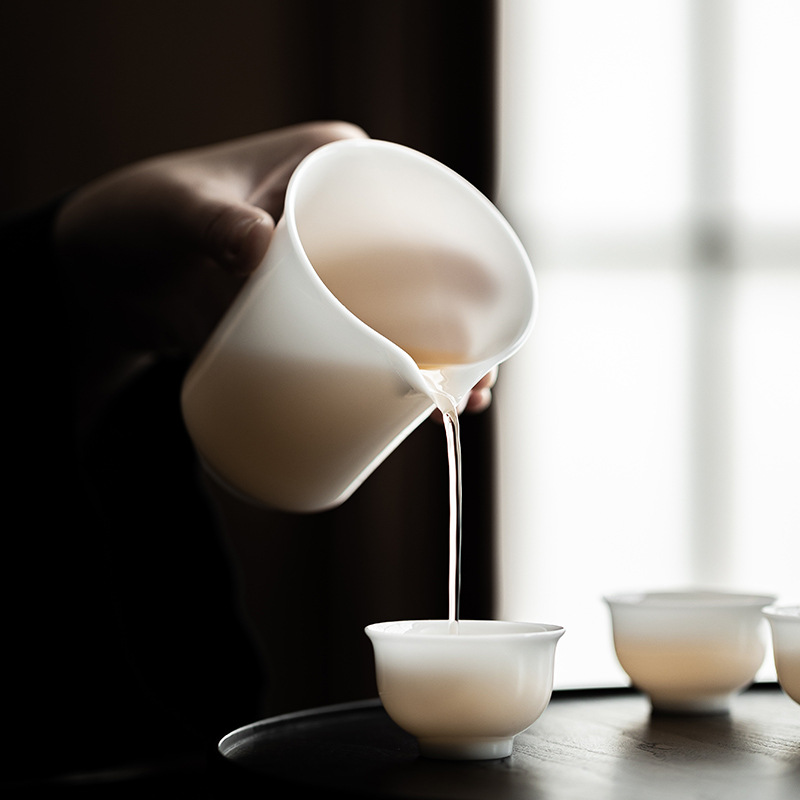 Băng ngọc sứ tĩnh tâm trà hải đường cốc trà gia dụng đồ trà hải phân cốc trà đồng nhất dụng cụ trà kungfu phụ kiện cốc công cộng