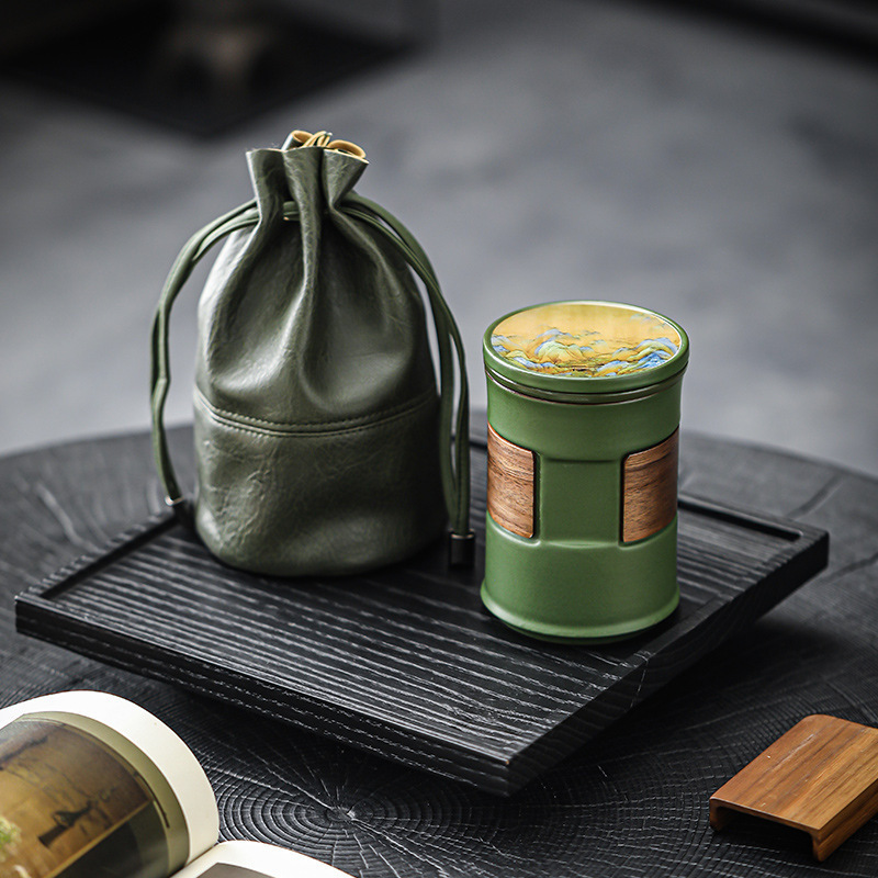 Bộ dụng cụ trà gốm sứ cốc văn phòng thời trang đơn giản cốc nước cá nhân gia dụng ấm pha trà cầm tay quà tặng doanh nghiệp logo