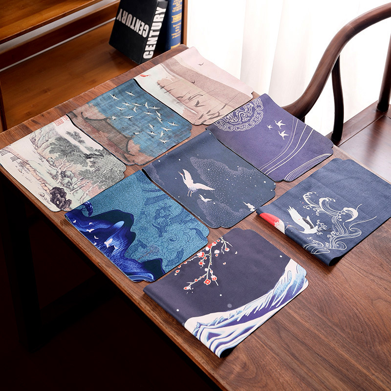 Bán buôn bàn trà không thấm nước bàn trà vải nghệ thuật bàn trà lót nhung nhung khô bàn trà đạo phụ kiện bàn trà đạo phong cách Quốc Triều bàn cờ Thiền