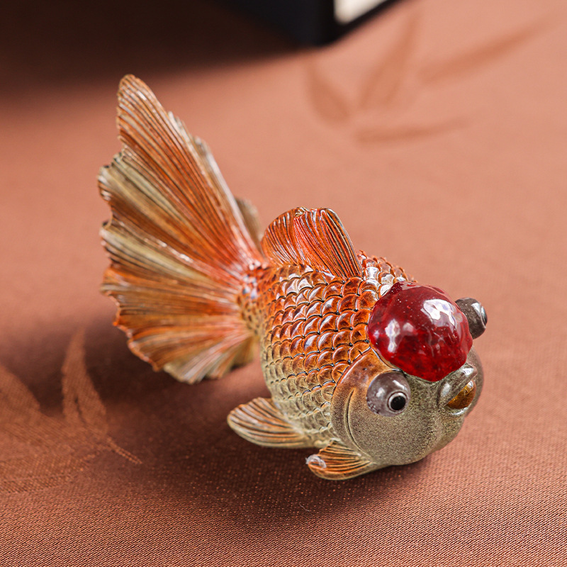 Cửa hàng thú cưng trà cá vàng đổi màu sáng tạo, bàn trà cá chép cảnh, đồ trang trí đồ chơi trà thú cưng trà tài lộc cao cấp