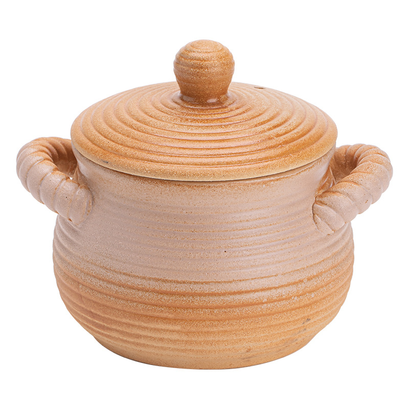 Nồi đất dưỡng sinh gốm thô gia dụng chịu nhiệt độ cao khô không nứt nồi canh hầm nồi nấu cháo đặc biệt bếp gas nồi gốm sứ