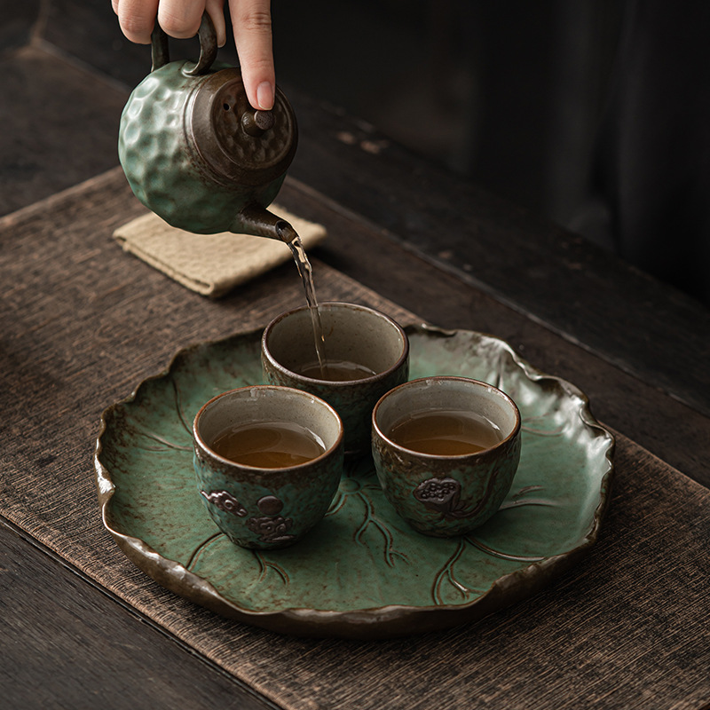 Khay pha khô Lò Nung kiểu Nhật, khay trà gốm sứ Cỡ Nhỏ gia dụng cổ điển, khay trà, Khay trà, khay trà, Khay trà, đĩa CHẤM TIM