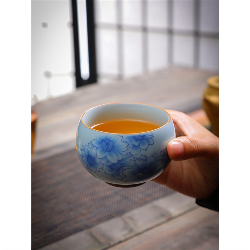 Cốc trà cốc uống trà cá nhân cốc uống trà cao cấp cốc chủ nhân cốc trà nhỏ Kung Fu men ngọc vẽ tay quà lưu niệm