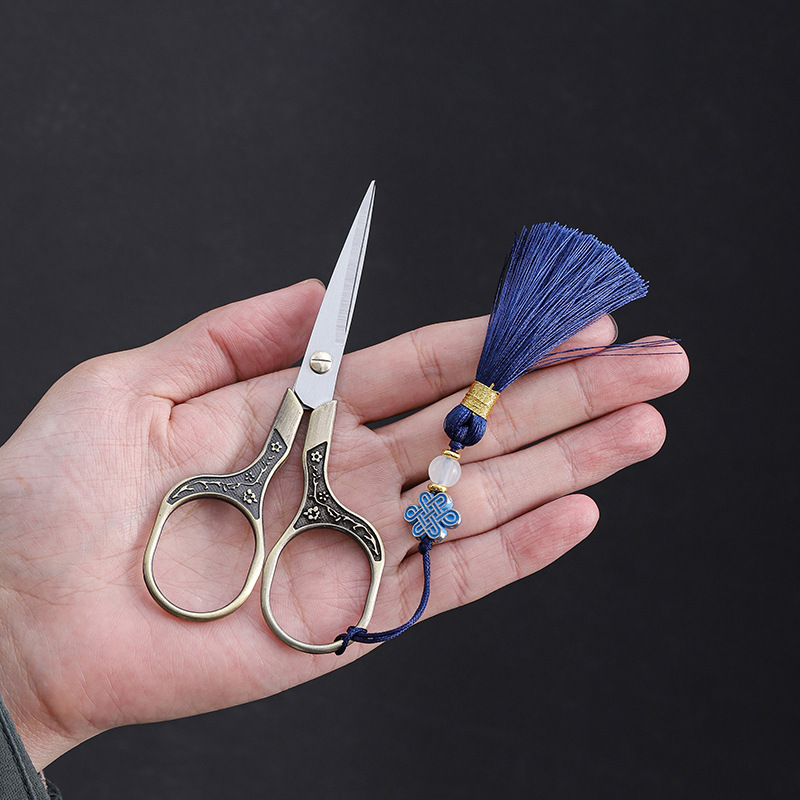 Kéo trà hoa mận kéo nghệ thuật trà cổ điển kéo trà thép không gỉ túi trà kéo nhỏ phụ kiện trà đạo Kung Fu