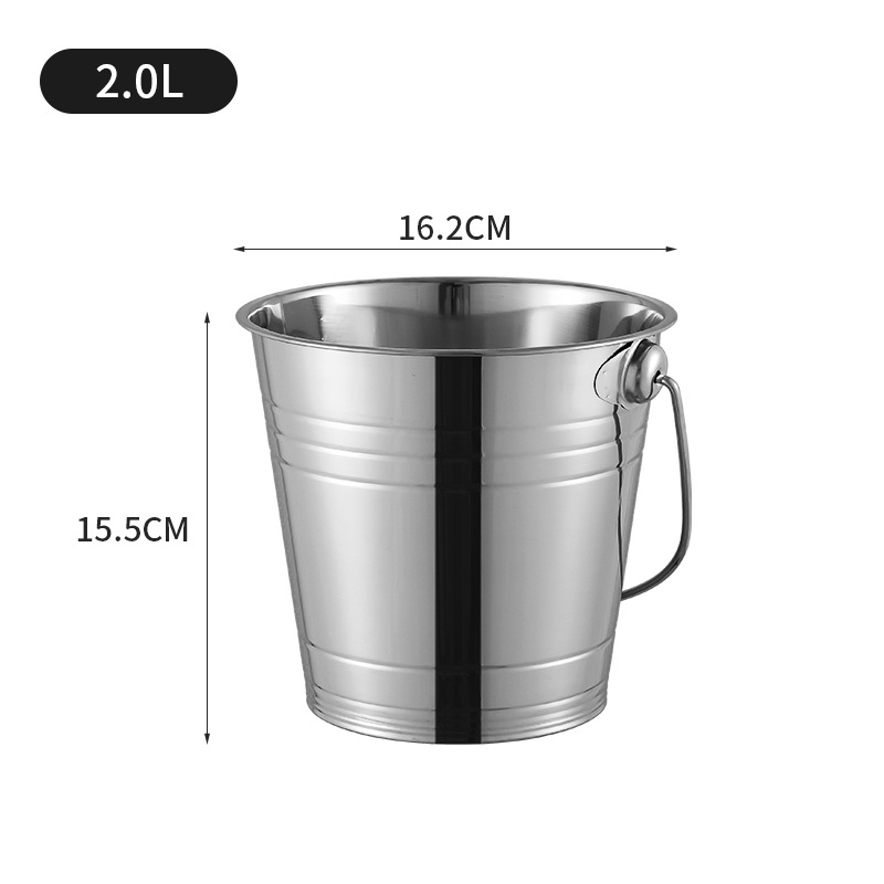 Xô đá bằng thép không gỉ dành cho quán bar KTV, sử dụng thương mại, xô đá đựng bia sâm panh, hộp đựng đá viên, xô nhỏ, xô di động dày dặn.