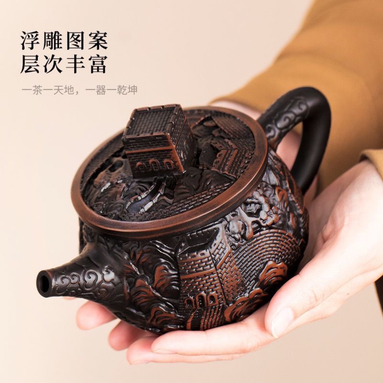 Quà tặng cao cấp Bộ trà Kung Fu gốm tím Master Zhang Baoling Ấm trà Đồ pha trà gốm sứ gia dụng Hộp quà một bình