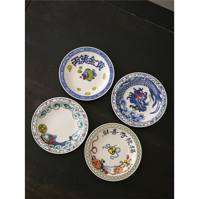 Khay xốp khô gốm sứ thủ công cổ điển, bình gia dụng, đế lót ấm, phụ kiện bộ trà gia dụng, khay đựng trà nhỏ, khay trái cây