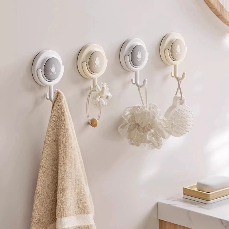 Móc hút, không cần khoan, chịu lực mạnh, xoay được, dùng cho tường phòng tắm và phía sau cửa, móc treo tường không để lại vết tích.