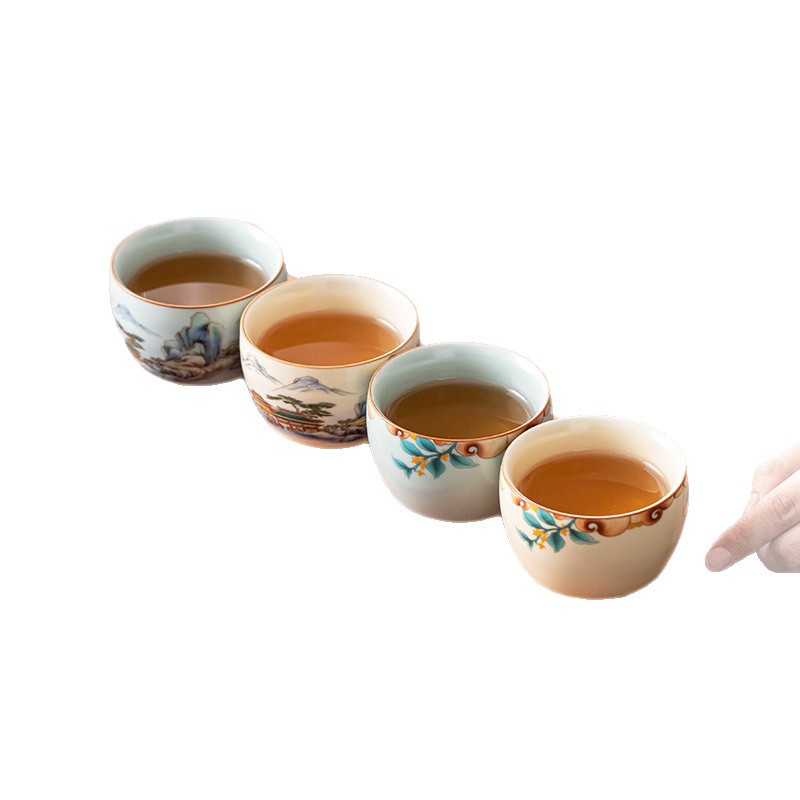 Bộ ấm chén trà Ru Kiln cao cấp, cỡ lớn, quà tặng doanh nghiệp, ngân hàng, quà lưu niệm