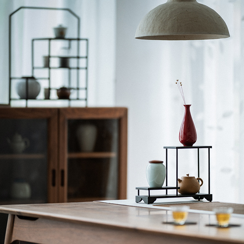 Nhà trà sắt Da'antang, tủ trưng bày Bộ trà, kệ trưng bày, kệ Bogu, phụ kiện Duobaoge, đồ trang trí phòng trà gia đình