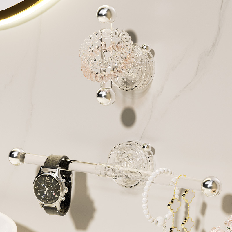 Móc treo dây đầu cốc hút giá để đồ không đục lỗ vòng tóc dây chun phụ kiện tóc móc treo phòng tắm rửa mặt giá để đồ dây đeo cổ tay