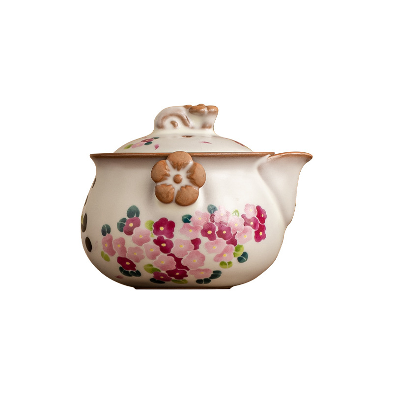 Ấm trà gấu trúc đông lạnh mỡ lợn ấm đơn ấm cầm tay có thể mở được ở lò Ru ấm pha trà bộ trà nữ gia dụng cao cấp kiểu Trung Quốc