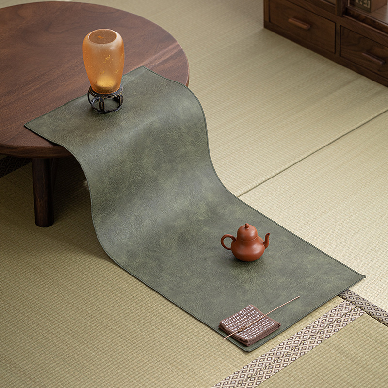 Khăn trải bàn trà bằng da không thấm nước phong cách Trung Quốc hiện đại Khăn trải bàn trà không thấm nước bằng da đơn giản