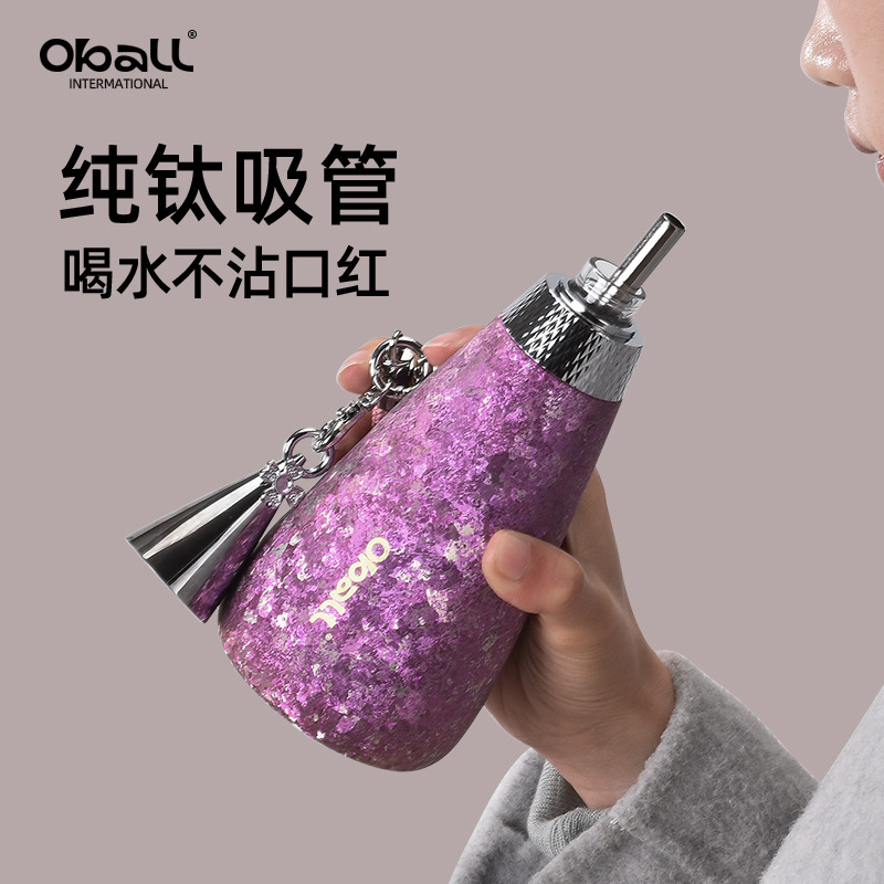 Bình giữ nhiệt Titanium an toàn sức khỏe 350ml YKQ20 đựng cafe, trà, nước