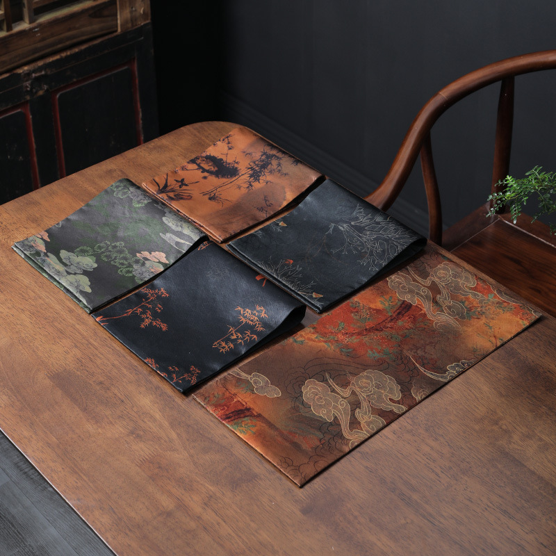 Bàn trà hai mặt sợi mây thơm Daantang bàn trà Thiền đơn giản đệm bàn cổ điển khăn trải bàn vải nghệ thuật Khăn trải bàn trà phối trà đạo