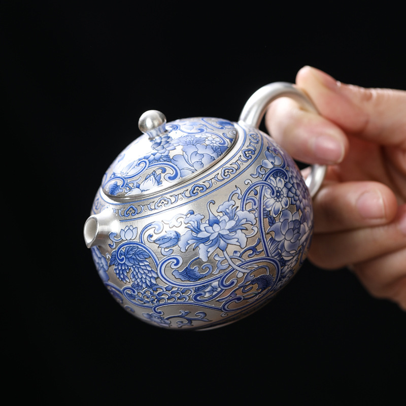 Bộ ấm trà Kung Fu sang trọng nhẹ Bộ ấm trà gốm sứ cao cấp Bộ bát có nắp du lịch hoa văn rồng bán buôn kiểu Trung Quốc mới