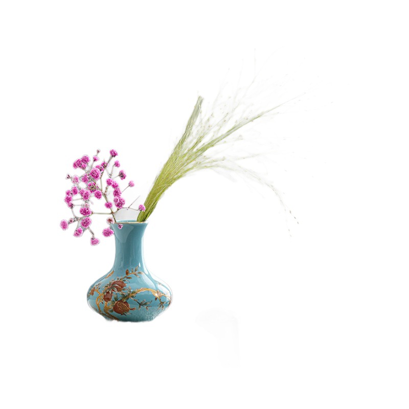 Bình hoa gốm sứ đồ trang trí nhà nhỏ để bàn nhỏ đồ trang trí mini thủy canh cắm hoa sang trọng nhẹ hoa nghệ thuật