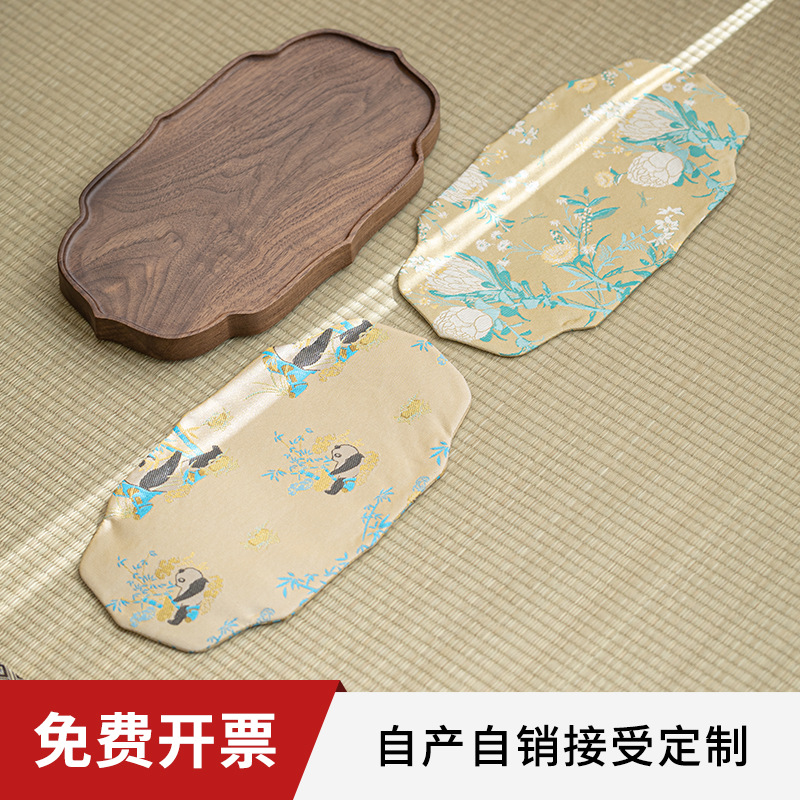 Chậu gỗ óc chó Bắc Mỹ đệm trà Song Jin Fulu giả phong cách Trung Quốc chậu gia dụng khay đựng trà Kung Fu phụ kiện thiền