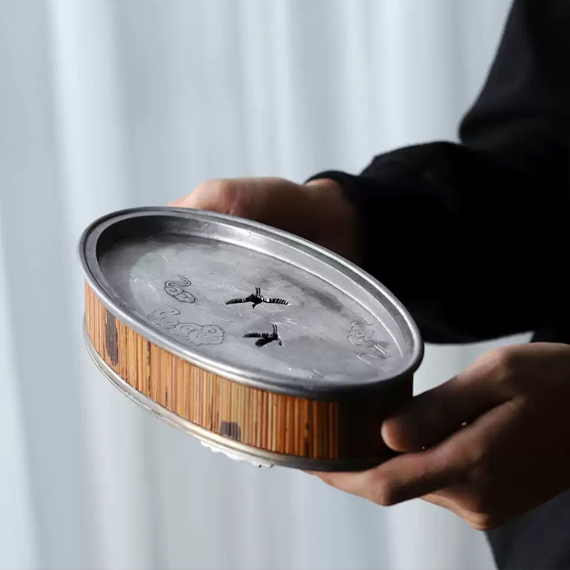 Ấm đun nước lưu trữ bằng tre Xiangfei, bọt khô, thuyền trà cổ cao cấp kiểu Đài Trung, ấm lưu trữ, đệm ấm, bàn trà cho một người