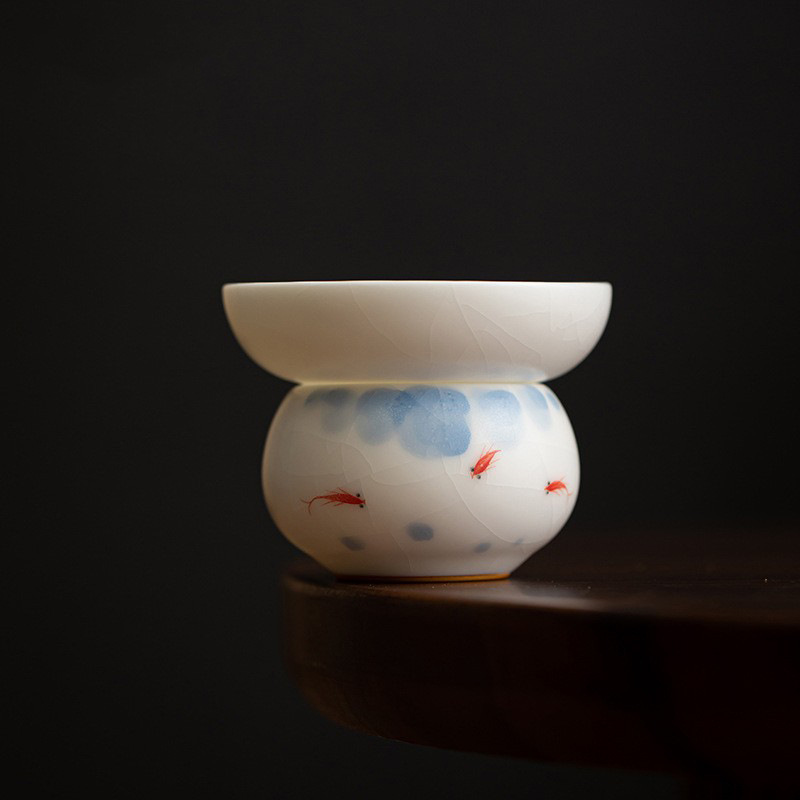 Lọc trà cao cấp lọc trà lò trắng lọc trà lưới pha trà gốm sứ bộ trà bộ lọc gốm sứ bán buôn