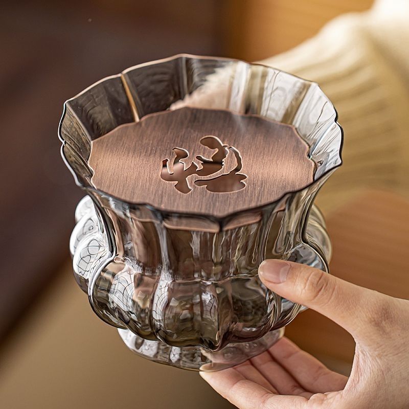 Gạt trà thủy tinh Gạt trà Jianshui Gạt trà gốm sứ có nắp Dụng cụ pha trà Kung Fu gia dụng Bàn trà phế liệu xô giặt nước