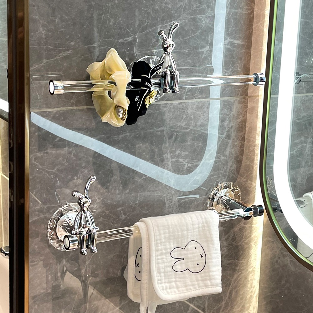 Giá treo khăn Acrylic sang trọng nhẹ không đục lỗ phòng tắm cực đơn phòng tắm nhà vệ sinh khăn tắm lưu trữ giá treo