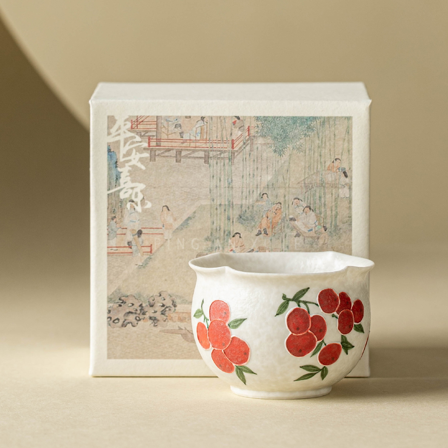 Bộ ấm trà Kung Fu trắng mỏ đá nhà máy, tách trà gốm sứ cao cấp, cốc chủ nhân chạm khắc anh đào, tách trà