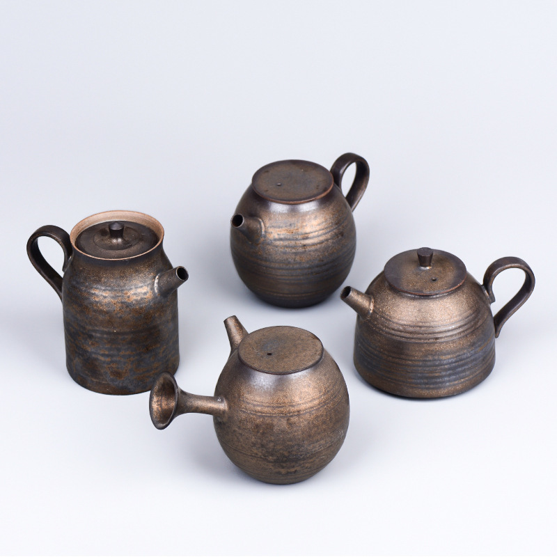 Bán buôn ấm pha trà gốm thô cổ điển thủ công dụng cụ pha trà Kungfu gia dụng dụng cụ pha trà gốm sứ sáng tạo bình đơn nhỏ