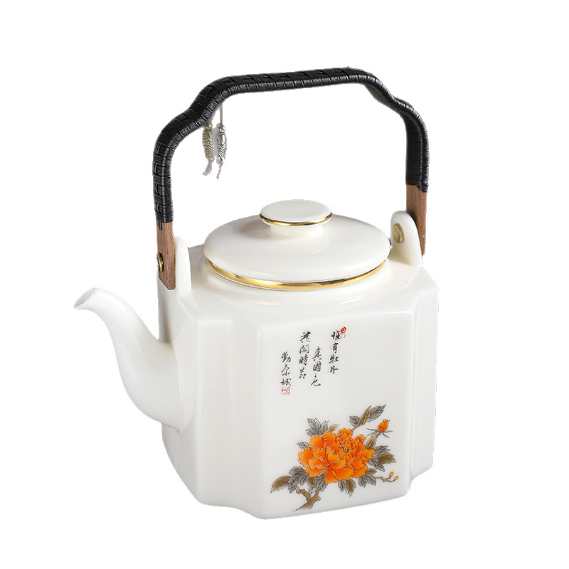 Bình đựng xà mang dung tích lớn kiểu Trung Quốc bình đơn 1100 ml có lót lọc gốm sứ bình pha trà bình làm mát bình gia dụng