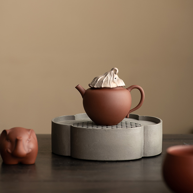 Mới cao cấp thô gốm mạ vàng bạc chết sen nồi, thủ công Nhật Bản gốm ấm trà, bộ trà Kung Fu, nồi đơn